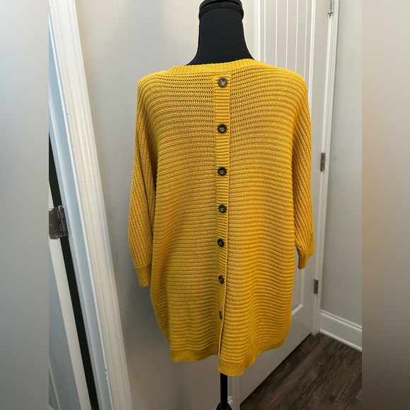 Misia Mustard Yellow Oversized Knit Sweater Women’s Plus 2X - Picture 4 of 6
